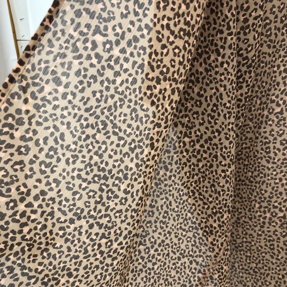 Aerie Leopard Print Cover Up Women’s OS Sheer Brown Pink Kimono Sleeve Open Wrap - Picture 10 of 10